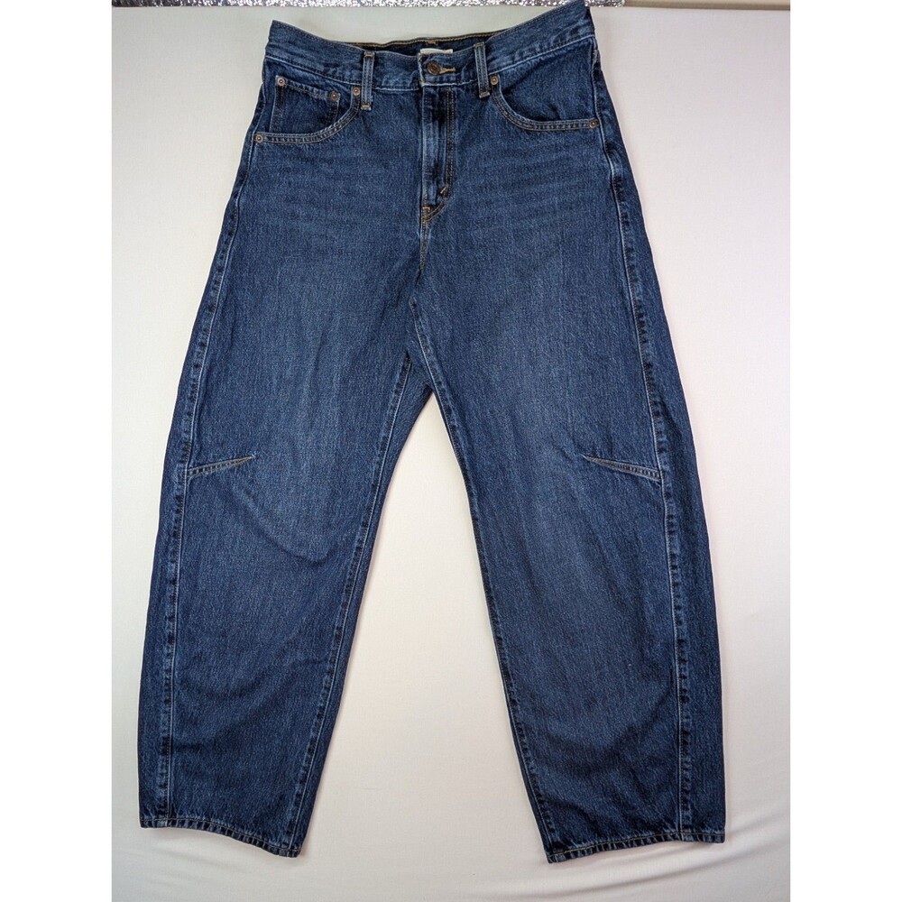 Levis 30x31 Barrel Dark Wash Blue Jeans Womens  Adjustable High Waist